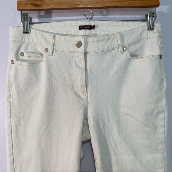 J. Mclaughlin White Skinny Jeans Size8 Cotton Stretch Minimalist Midrise Casual - Picture 2 of 12
